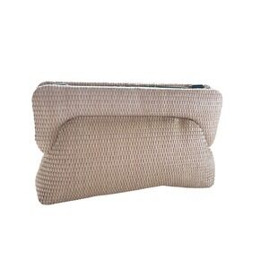 NEW A New Day Woven Clutch Evening Bag with‎ Chain Strap Neutral